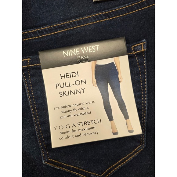 Nine West Heidi Pull On Skinny Jeans Women's Size 4 Dark Wash Yoga Stretch - Picture 3 of 11